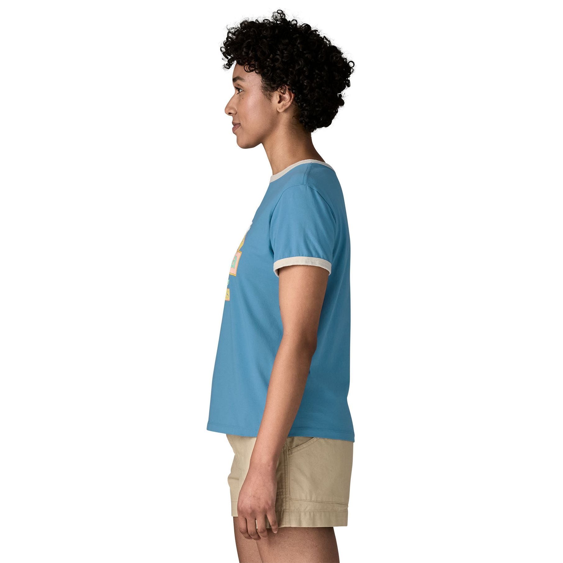 Patagonia Women's Great Waves Ringer Tee Shore Blue