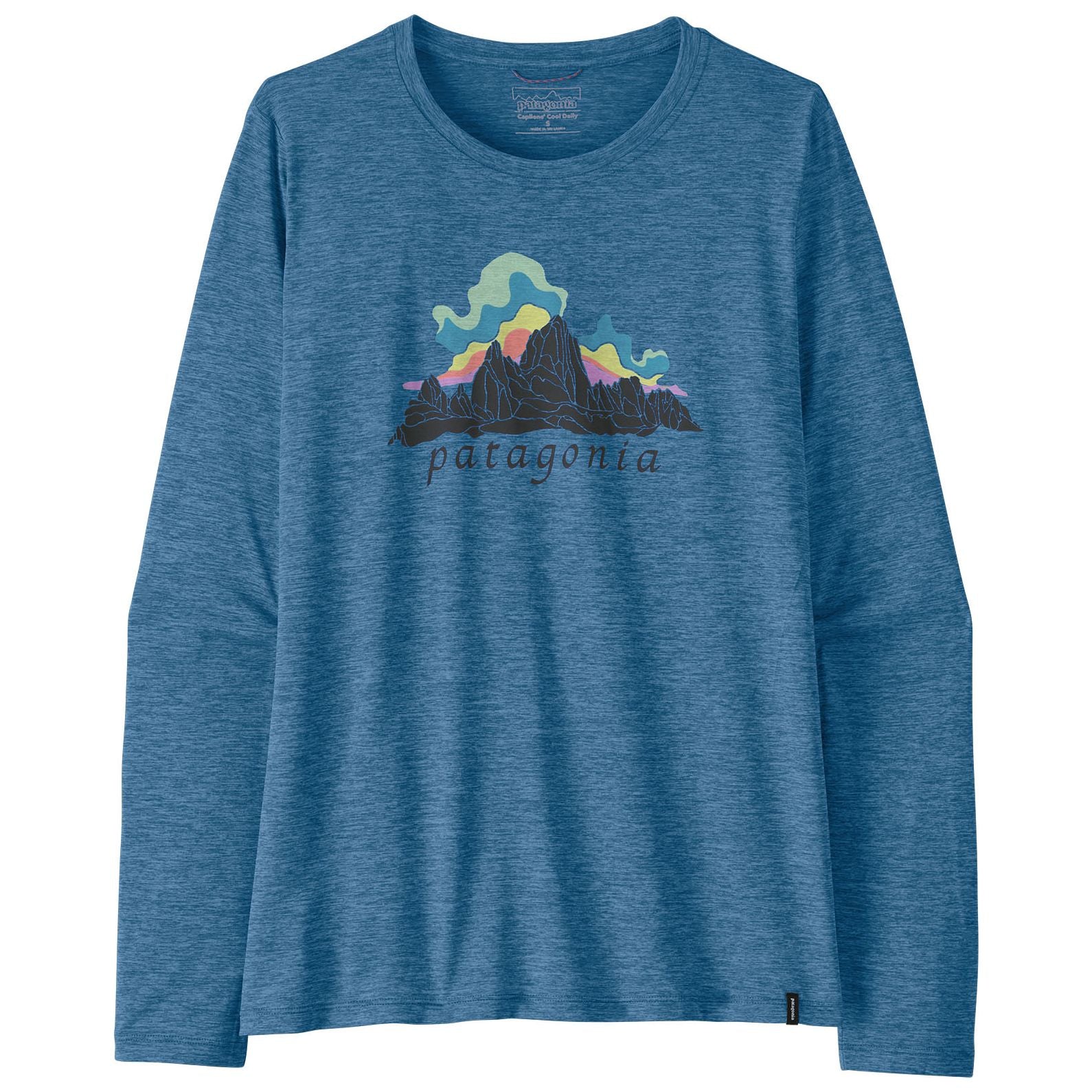 Patagonia Women's Long-Sleeved Capilene Cool Daily Shirt - Fitz Roy Nimbus Aquatic Blue - Light Aquatic Blue X-Dye Image 01