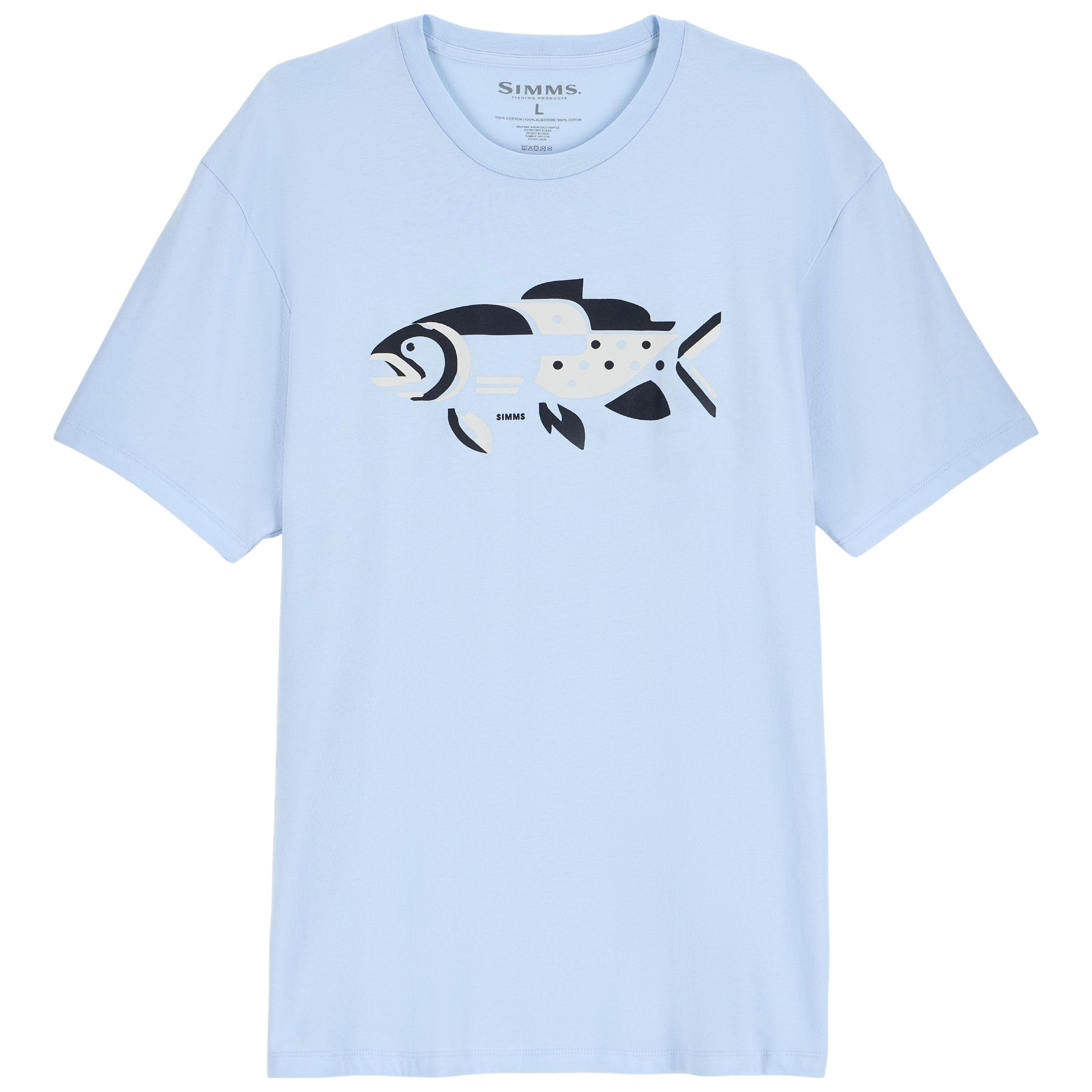 Simms Men's Abstract Fresh T-Shirt Sky Blue Image 01