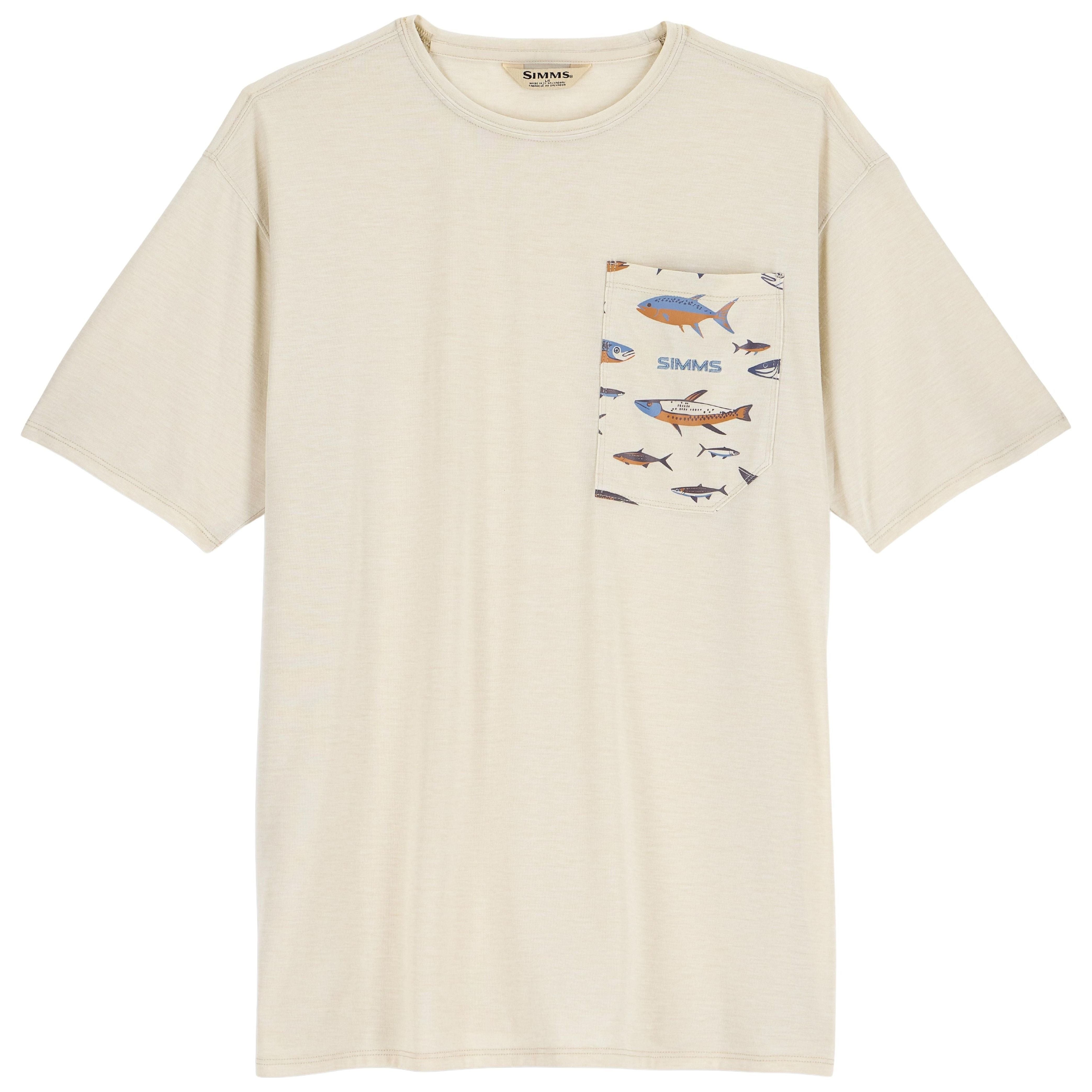 Simms Men's Harbor Lightweight Pocket T-Shirt Burnished Clay Heather Image 01