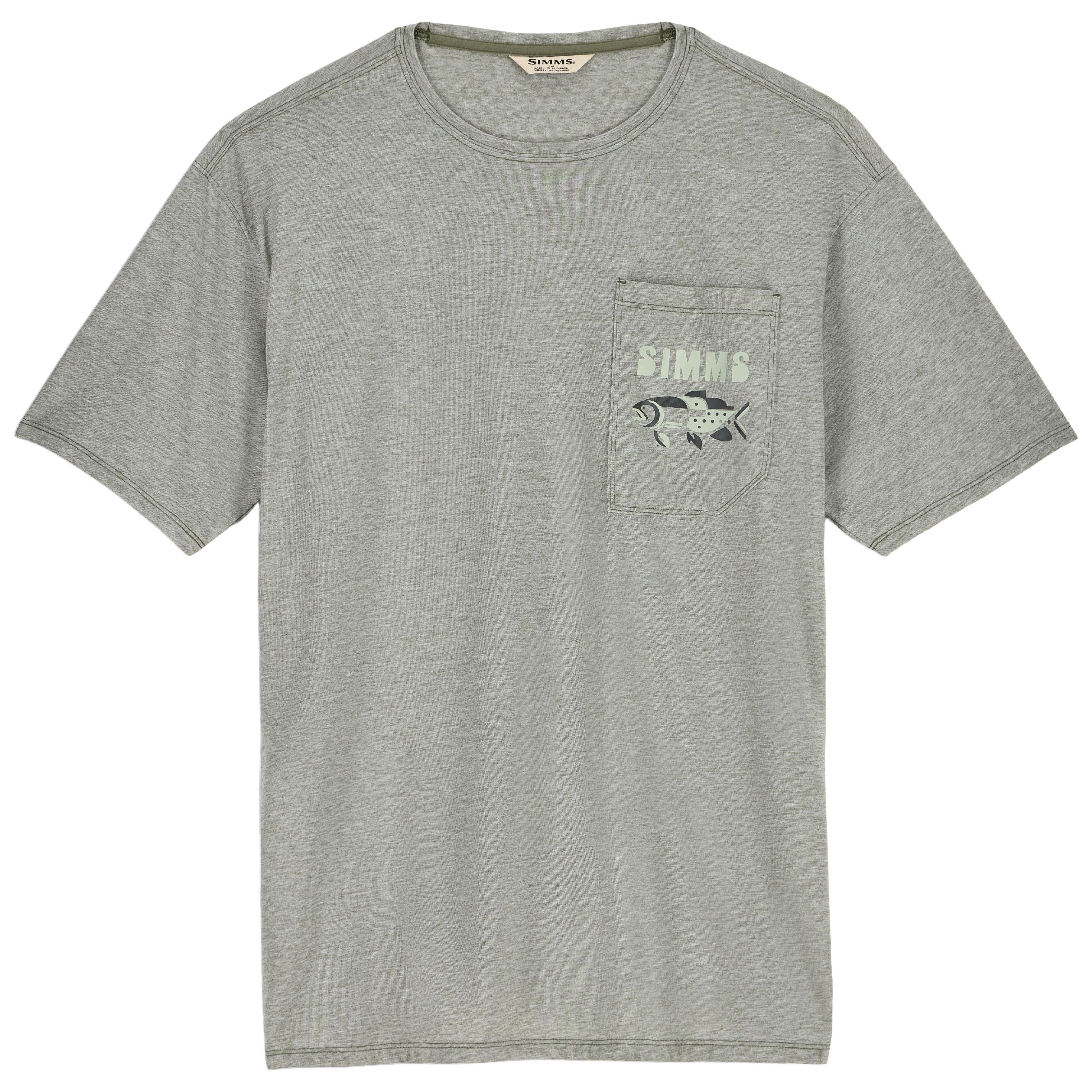 Simms Men's Harbor Lightweight Pocket T-Shirt Willow Heather Image 01