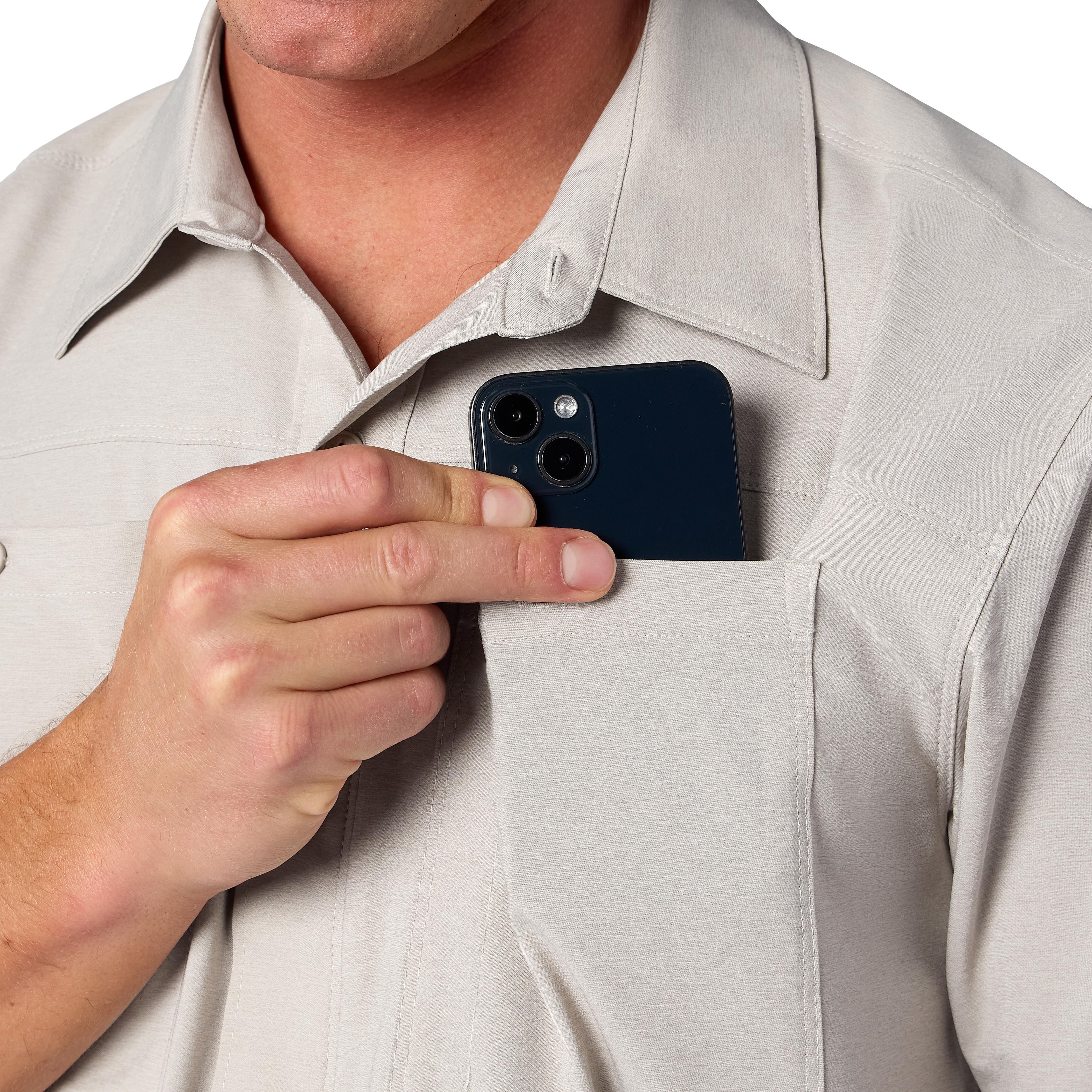 Simms Men's Launch SS Shirt Lunar Gray Heather Image 06