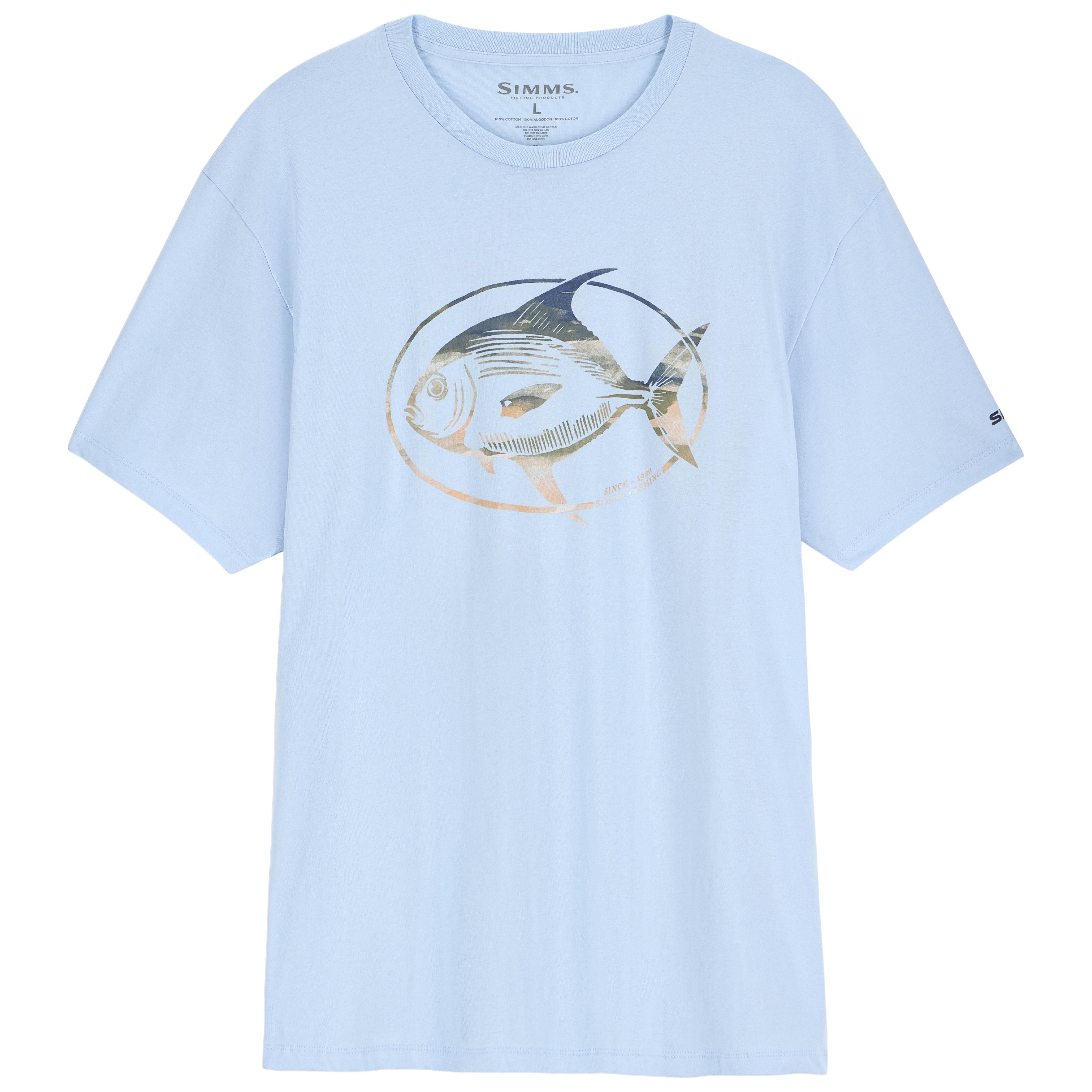 Simms Men's Salt Catch T-Shirt Sky Blue Image 01