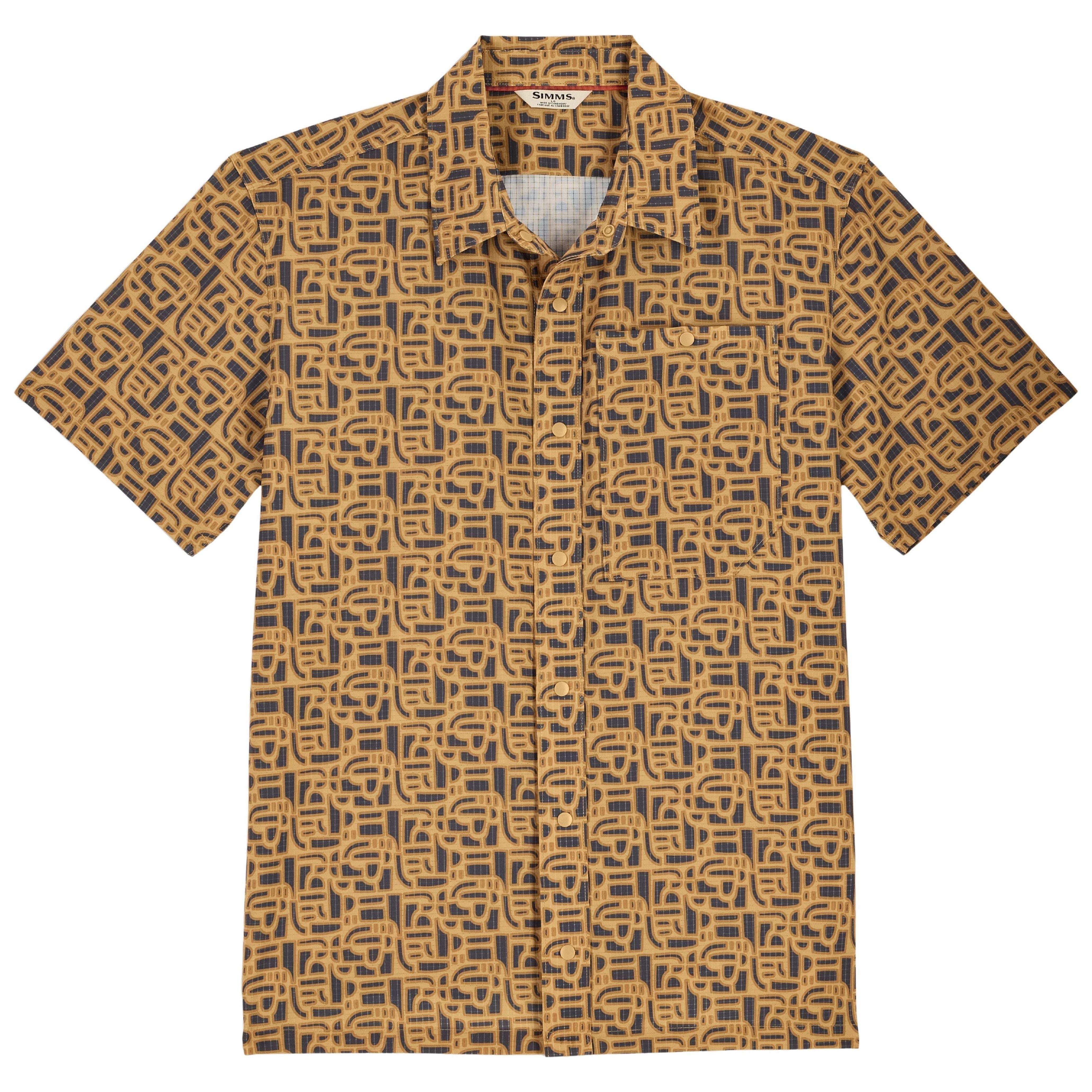 Simms Men's Tailout Air SS Shirt Block Sepia Image 01