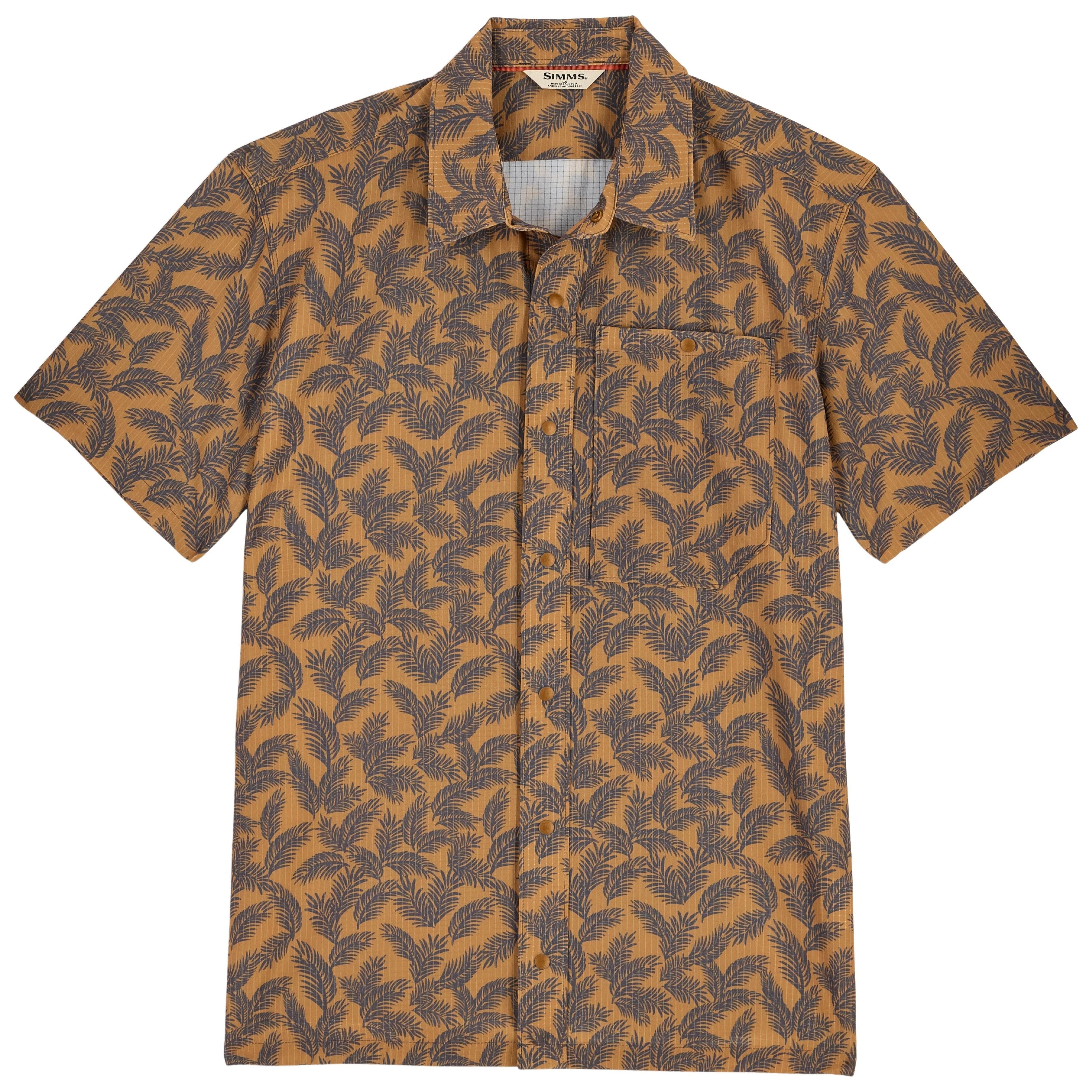 Simms Men's Tailout Air SS Shirt Palm Sepia Image 01