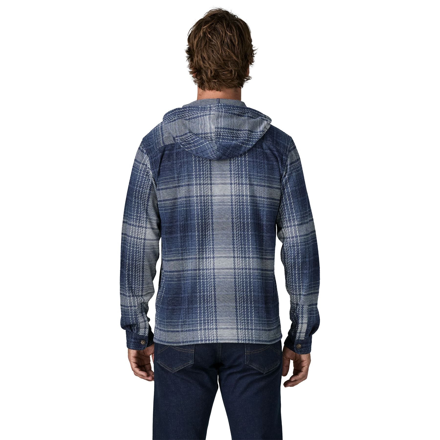 Patagonia Men's Stretch Fjord Flannel Pullover Hoody Slopeside: New Navy Image 04
