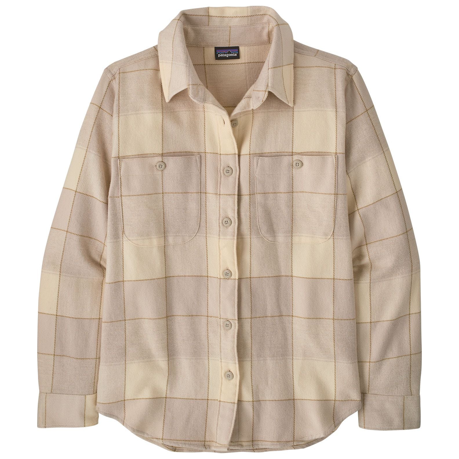 Patagonia Women's Fjord Flannel Shirt Snow Owl: Rutabaga White Image 01