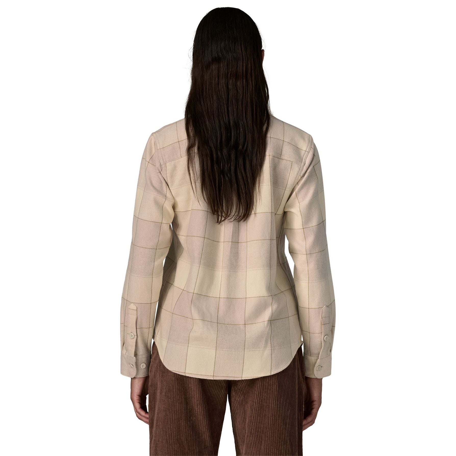 Patagonia Women's Fjord Flannel Shirt Snow Owl: Rutabaga White Image 04