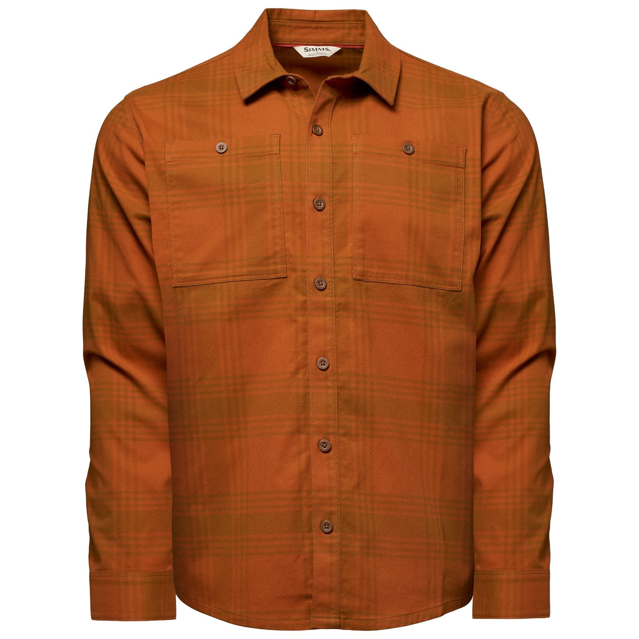 Simms Men's Tailout Flannel Louie Plaid: Cobia Image 01