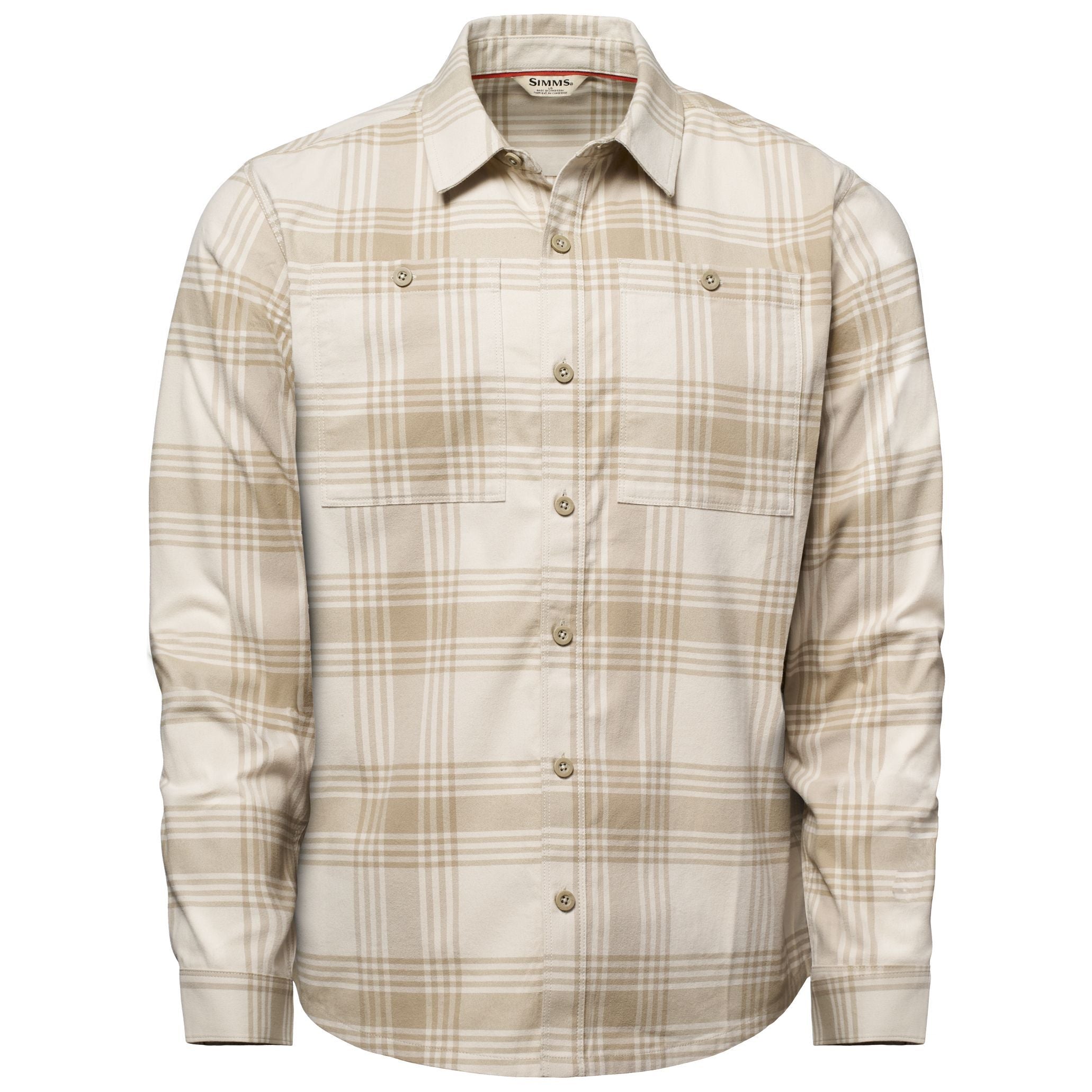 Simms Men's Tailout Flannel Louie Plaid: Stone Image 01