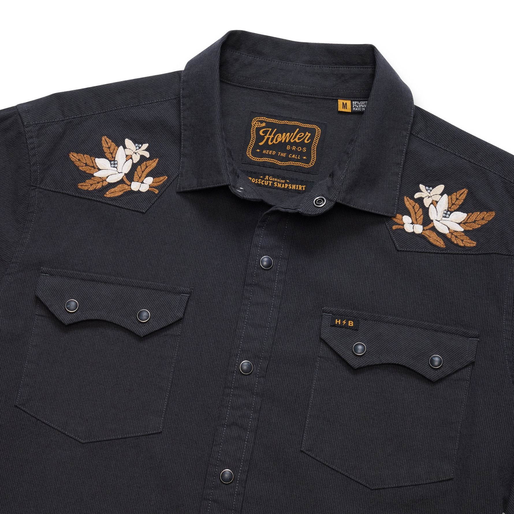 Howler Brothers Crosscut Deluxe Longsleeve Orange Blossoms : Antique Black Image 04