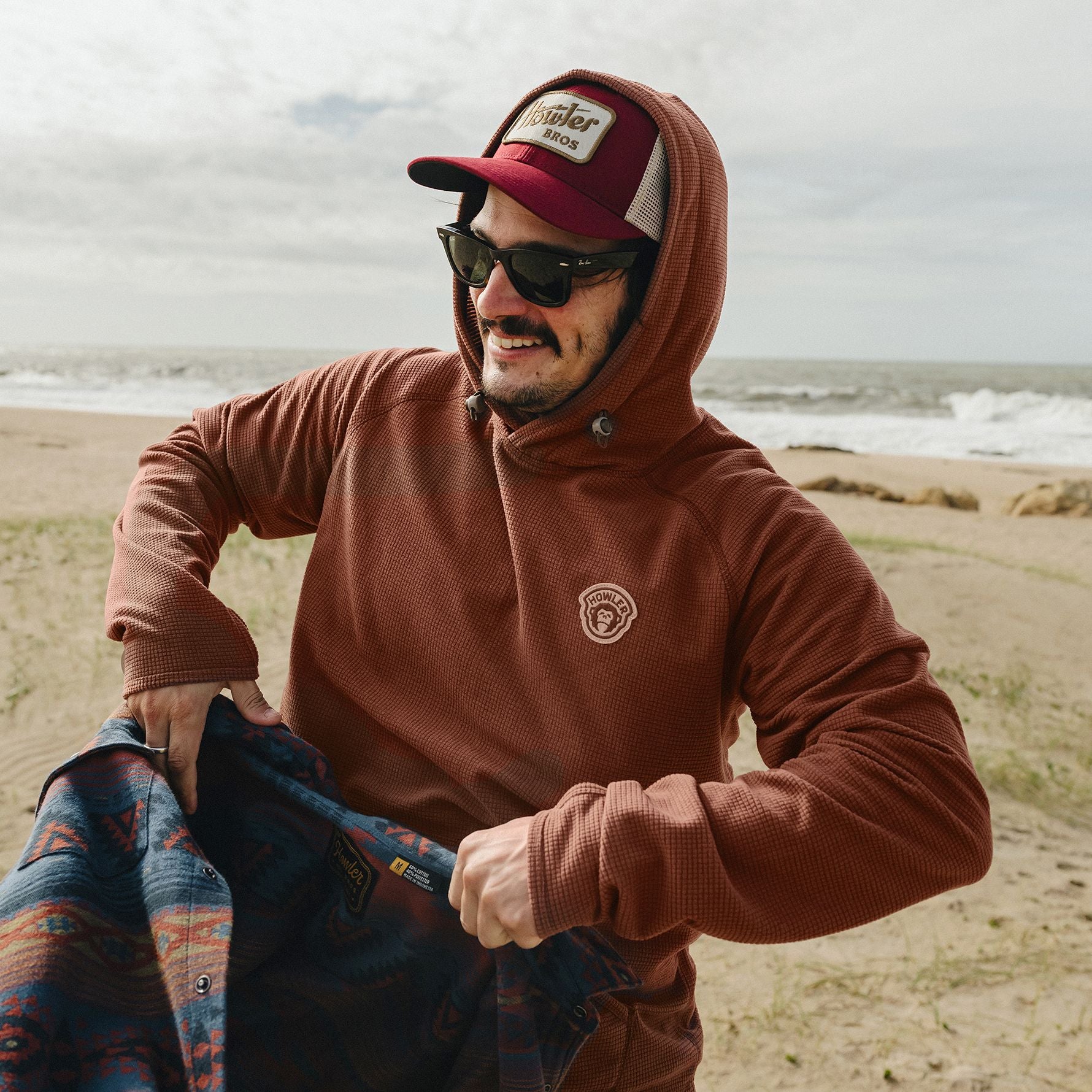 Howler Brothers Palo Duro Fleece Hoodie Mink Brown Image 06
