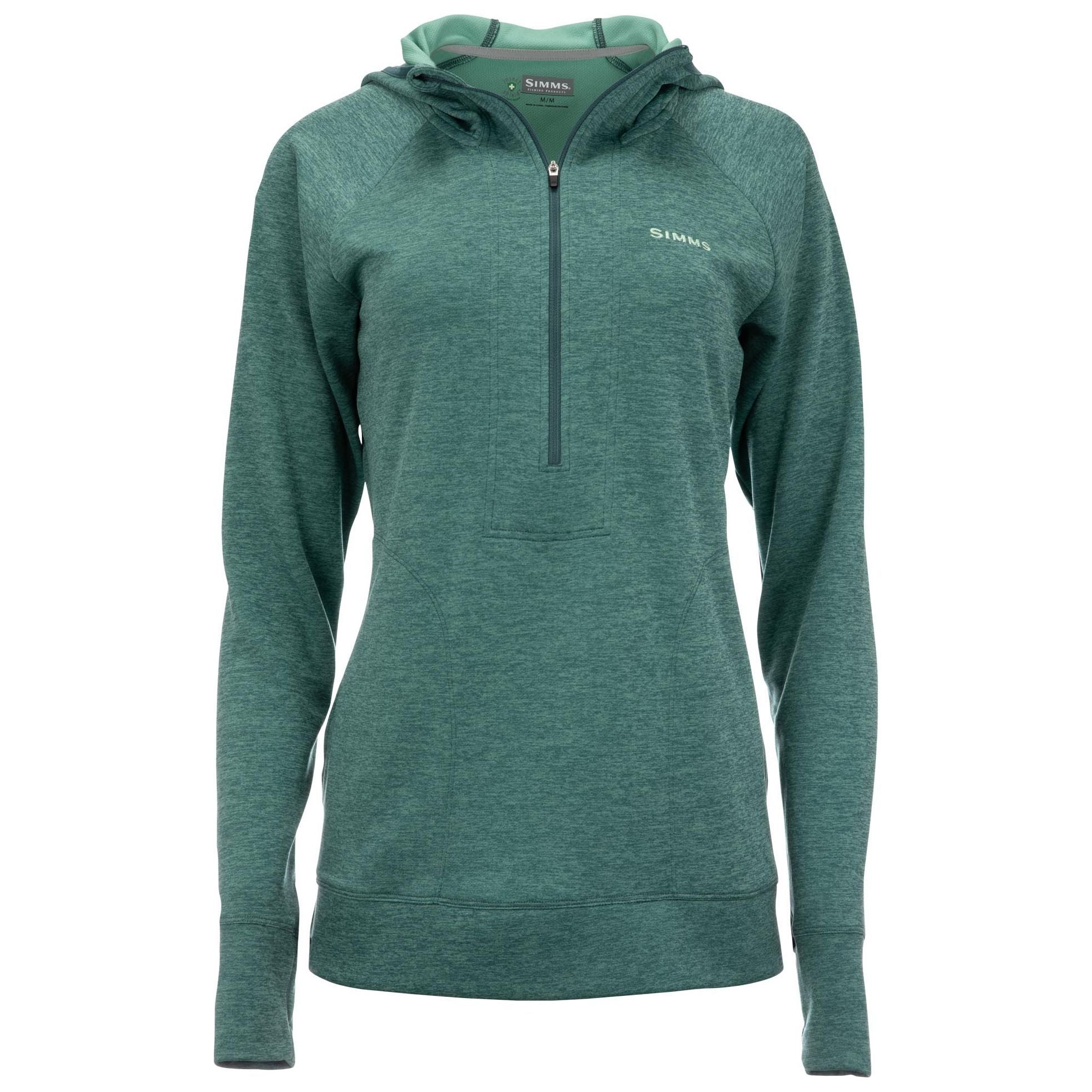 Simms Women's BugStopper Hoody Avalon Teal Heather Image 1