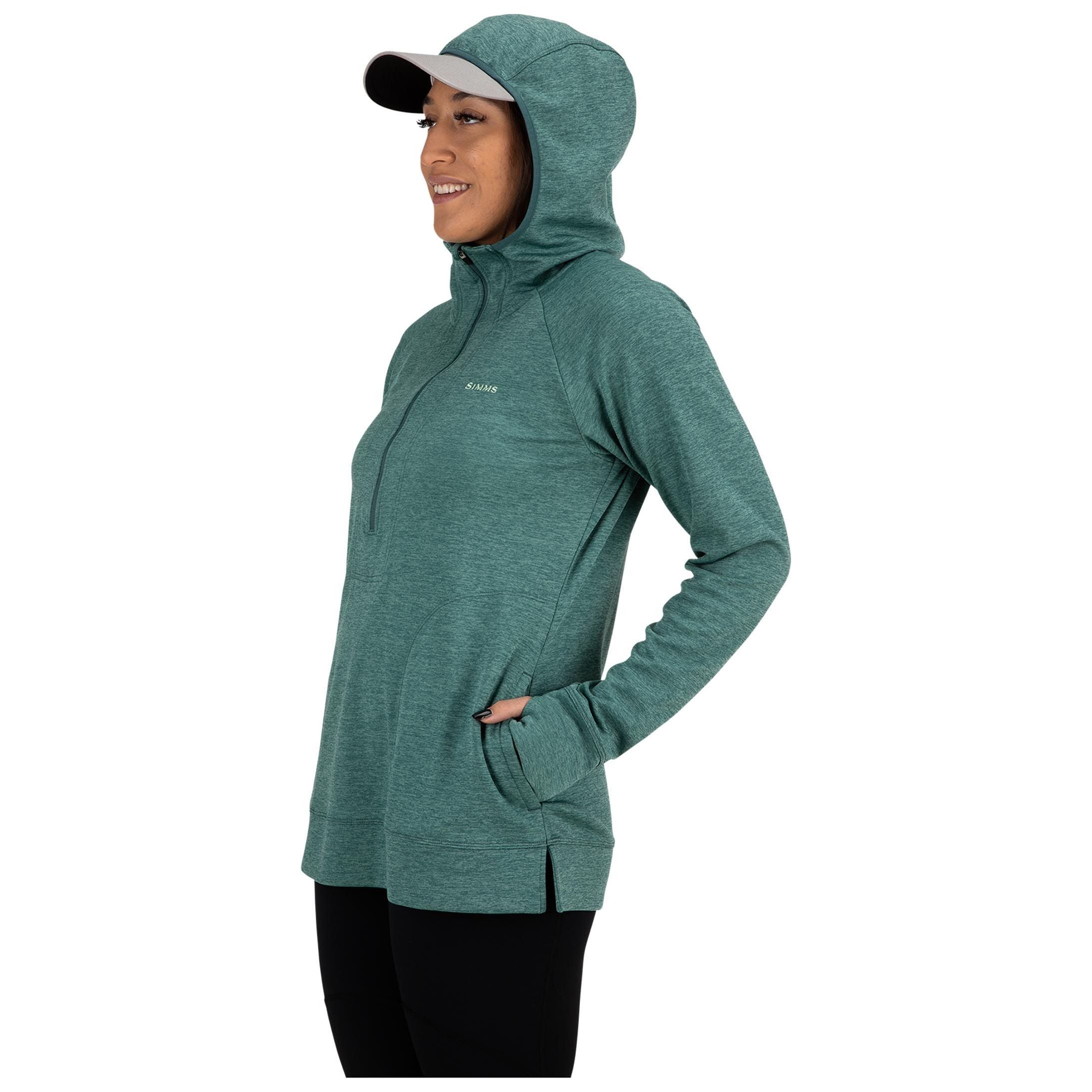 Simms Women's BugStopper Hoody Avalon Teal Heather Image 1