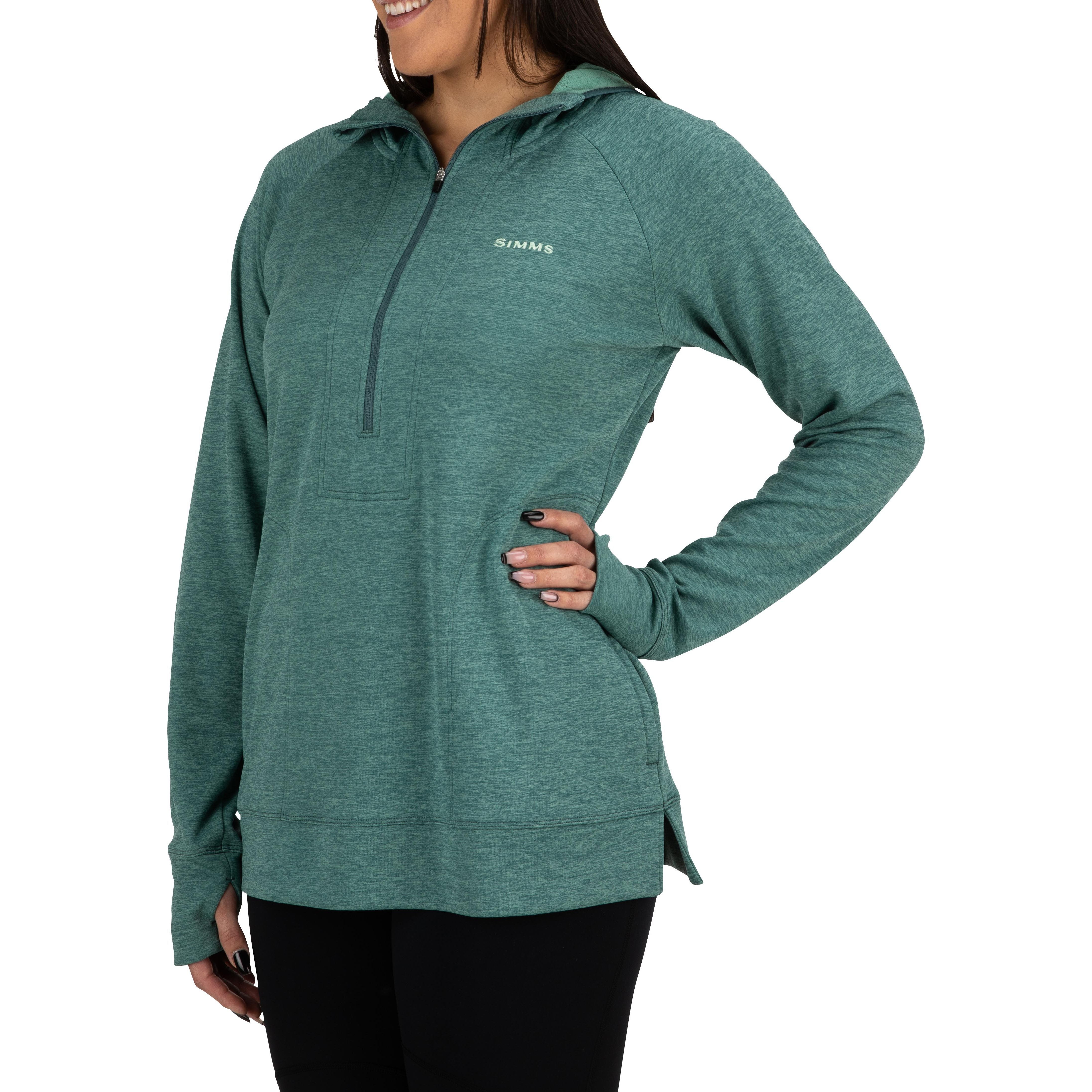 Simms Women's BugStopper Hoody Avalon Teal Heather Image 1