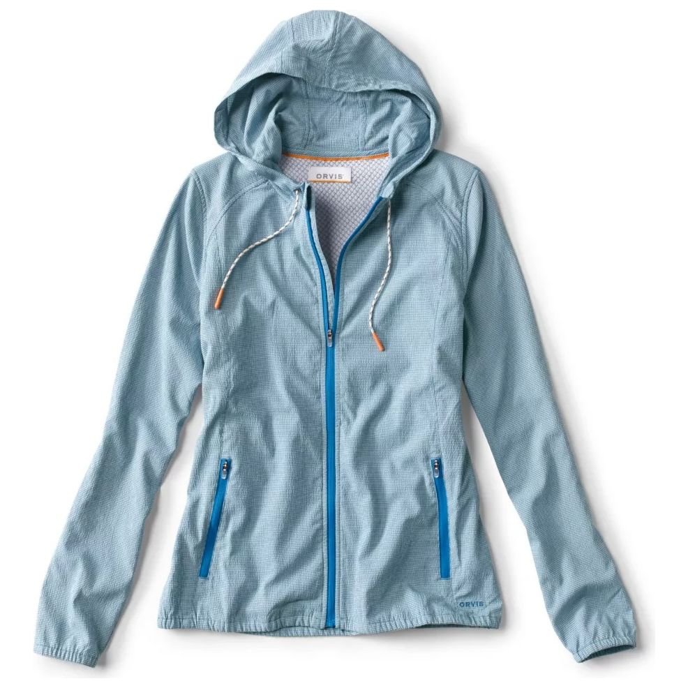 Orvis Women's Open Air Caster Hooded Zip-Up Lake Blue Image 01